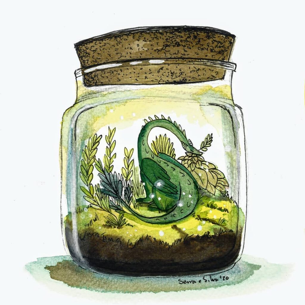 Green terrarium dragon - Lizzy
