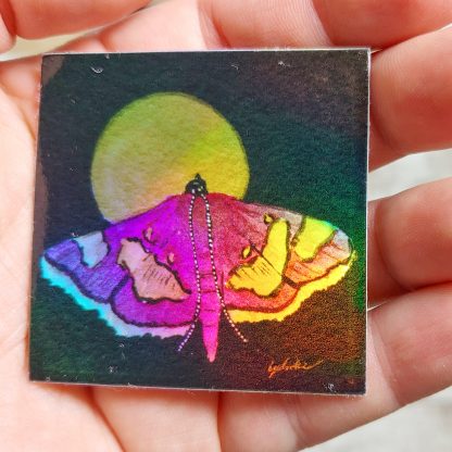 holographic moth sticker 1