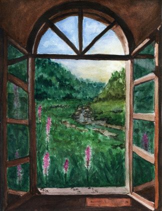 Meadow View - Window to Nature - Watercolor (8.5x11)